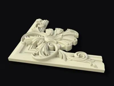 Corner decor ornament for furniture 3D model