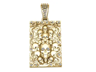 SKULL HEAD PENDANT 3D PRINTABLE MODEL  3D print model