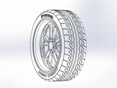 Custom wheels Budnik Cannon 18inch for scale model 3D print model