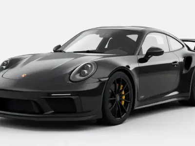 Sleek Black Porsche 911 GT3 Low-poly 3D model