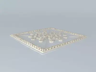False ceiling with bamboo 3D model