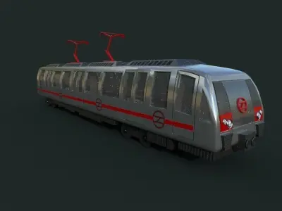 Metro Train Real world 3d Model Low-poly 3D model