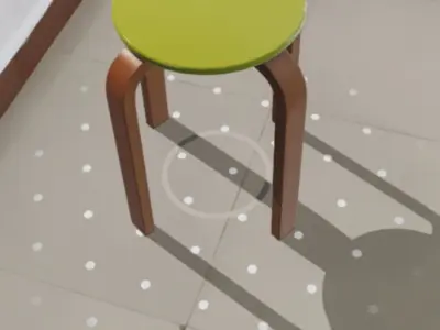 QuadStool 38cm Low-poly 3D model
