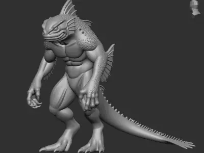 Lizardfolk  Game Ready 3D Character Model Low-poly 3D model