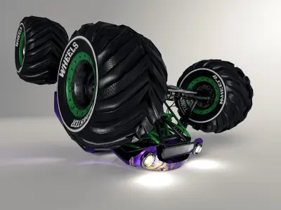 Monster Truck version 2 Low-poly 3D model