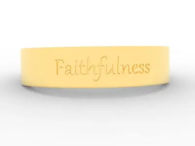 Faithfulness Female Ring gold 3D print model
