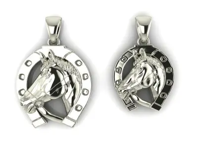 BEAUTIFUL HORSE PENDANT WITH HORSESHOE 3D PRINTING 3D print model