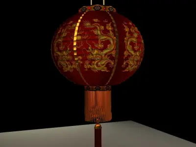 Chinese Red Lantern 3D model 10