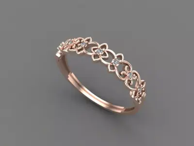 Womens Diamond Signet Ring Women Rings 3dmodels 3D print model 3D print model 8