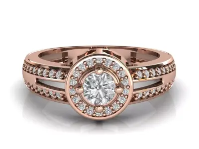 STL 3DM Print Ready Women Diamond Ring Lightweight Printable  3D print model 163
