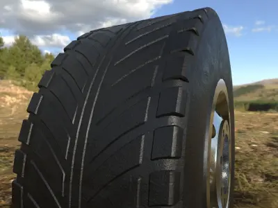 Truck Wheel High Poly 3D model