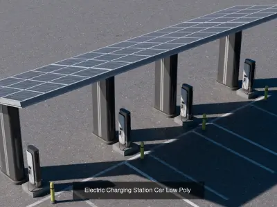 Eco Friendly Green Renewable Energy Pack Low poly