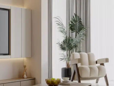 Modern living room dining room interior scenes 365 3D model