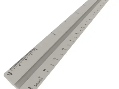 Architect Ruler Low-poly 3D model