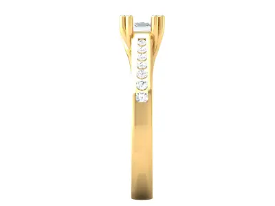 Elegant Ladies Natural Diamond Engagement Ring 3D print model