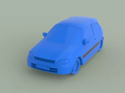 Toyota Starlet 1998 for 3D Print Model and High poly Model 3D print model