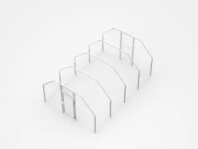 Industrial Safety Cage With Lock 3D model