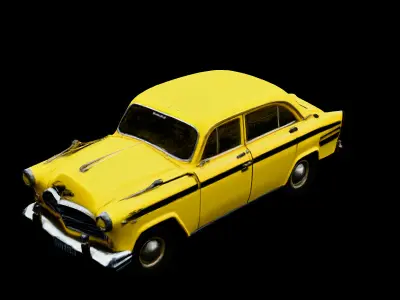 Classic Yellow Taxi 3D Model Low-poly 3D model