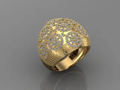 STL 3DM Print Ready Women Diamond Ring Lightweight Printable  3D print model 82
