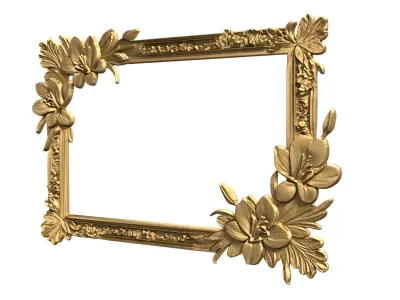 carved frame decor 01 3D print model