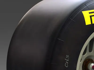 F1 Pirelli Dry Slick Tire and Wheel 3D model
