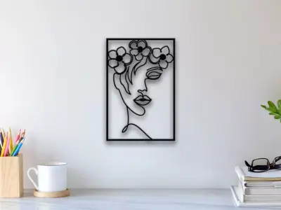 Flower Hair Wall Art 3D print model purchase