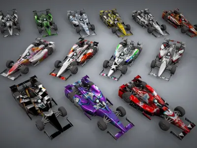 F1 Racing Car Model 3 Low-poly 3D model