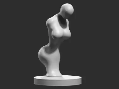 female modern sculpture 3D print model 104 3D print model