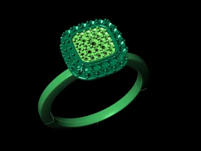 Engagement ring Cusion head shape  Printable model 3D print model