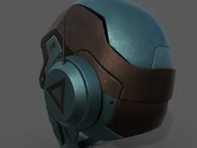 Helmet scifi military armor develop fantasy combat  Low-poly 3D model