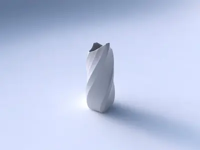 Vase double arc rectangle with twisted bands 2 3D print model