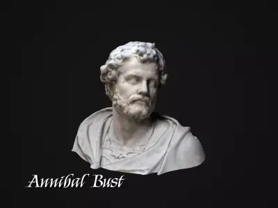 Annibal statue Low-poly 3D model