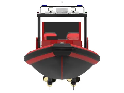 Red MOB Boat  Low-poly 3D model