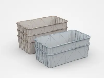 Industrial Plastic Containers On Top Of Each Other 3D model