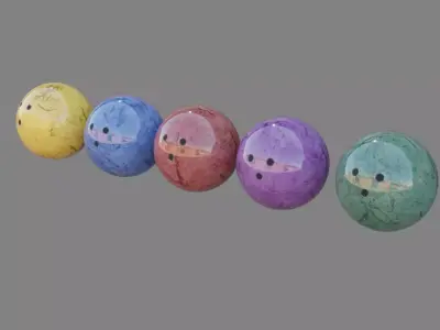 Bowling balls Low-poly 3D model