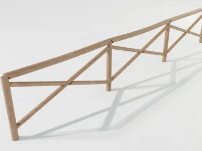 Wooden Fence 3D model