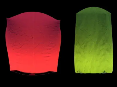 Chinese red sky lantern  3D model
