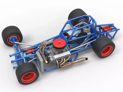 Supermodified front engine race car Base Version 4 Scale 1 to 25 3D print model