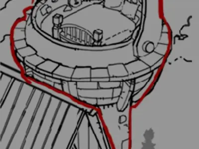 gAME Wood Stitch House - Tower 02 3D model