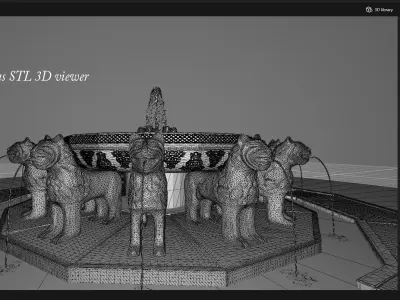 The Court Of Lions fountain Granada Alhambra 3D model