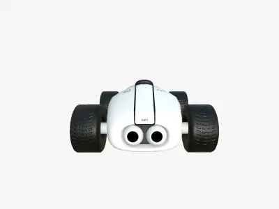 Cartoon Kart F08 White - Vehicle Racing Design Low-poly 3D model