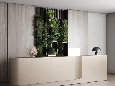 Reception desk - office furniture 04 Low-poly 3D model