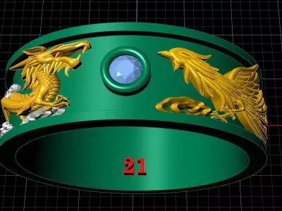 dragon ring phoenix 3D print model
