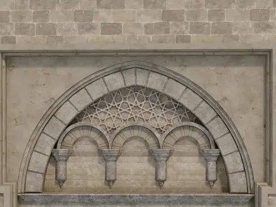 Arabic turkish islamic architectural element set 506 3D model