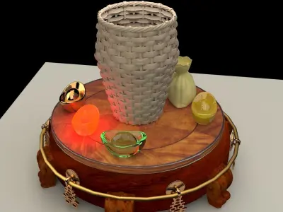 Chinese weaver basket 3D model