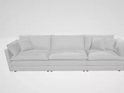 Wide Sectional Sofa for Living Room 3D model