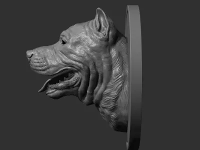 Pitbull terrier head 3D print model