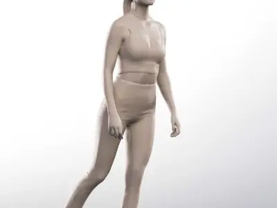 Hedda 13301 - Walking Athletic Young Woman Low-poly 3D model