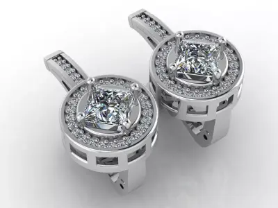 Women Earrings 3DM STL Womens Earring Renders 3D print models   3D print model 22