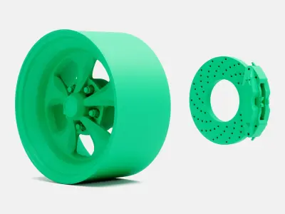 15x8 Keystone Klassic Wheel and Brake 3D print model